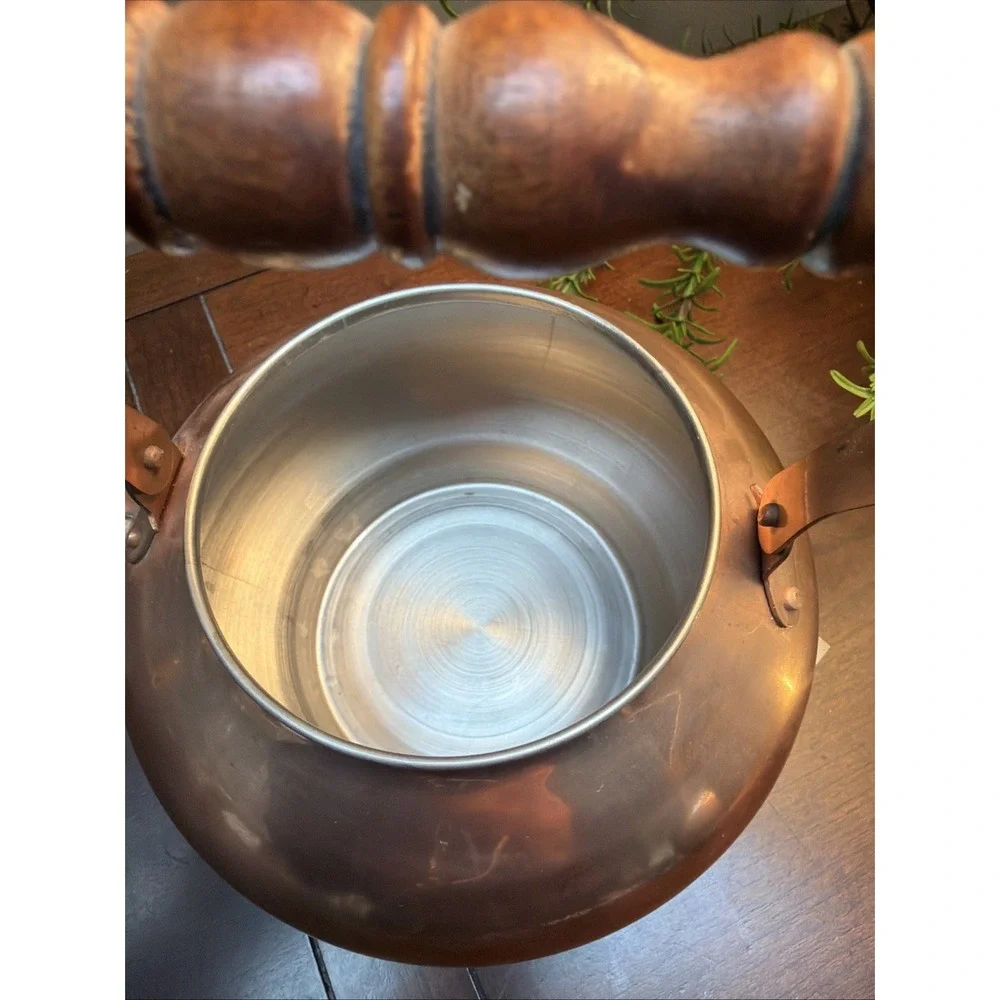 Vintage copper tea kettle NOS W/ Paper Work & Spout Cover